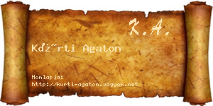 Kürti Agaton névjegykártya